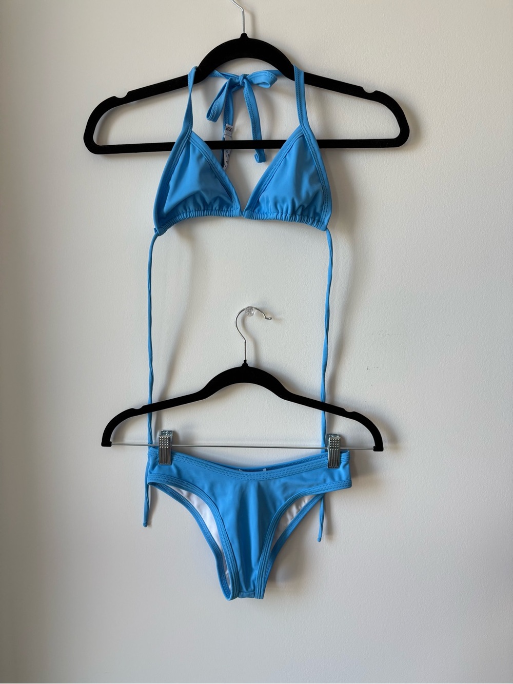 Blue Triangle Tie Bikini Set - Women's Swim